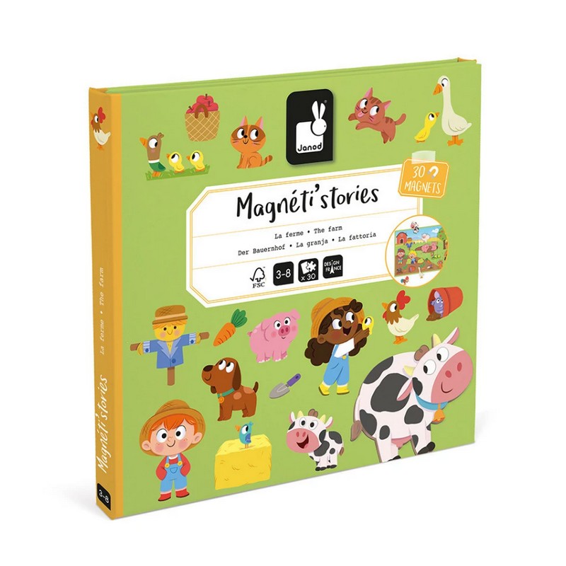 Libro magnetico per bambini a tema fattoria con 30 magneti, adatto dai 3 anni in su